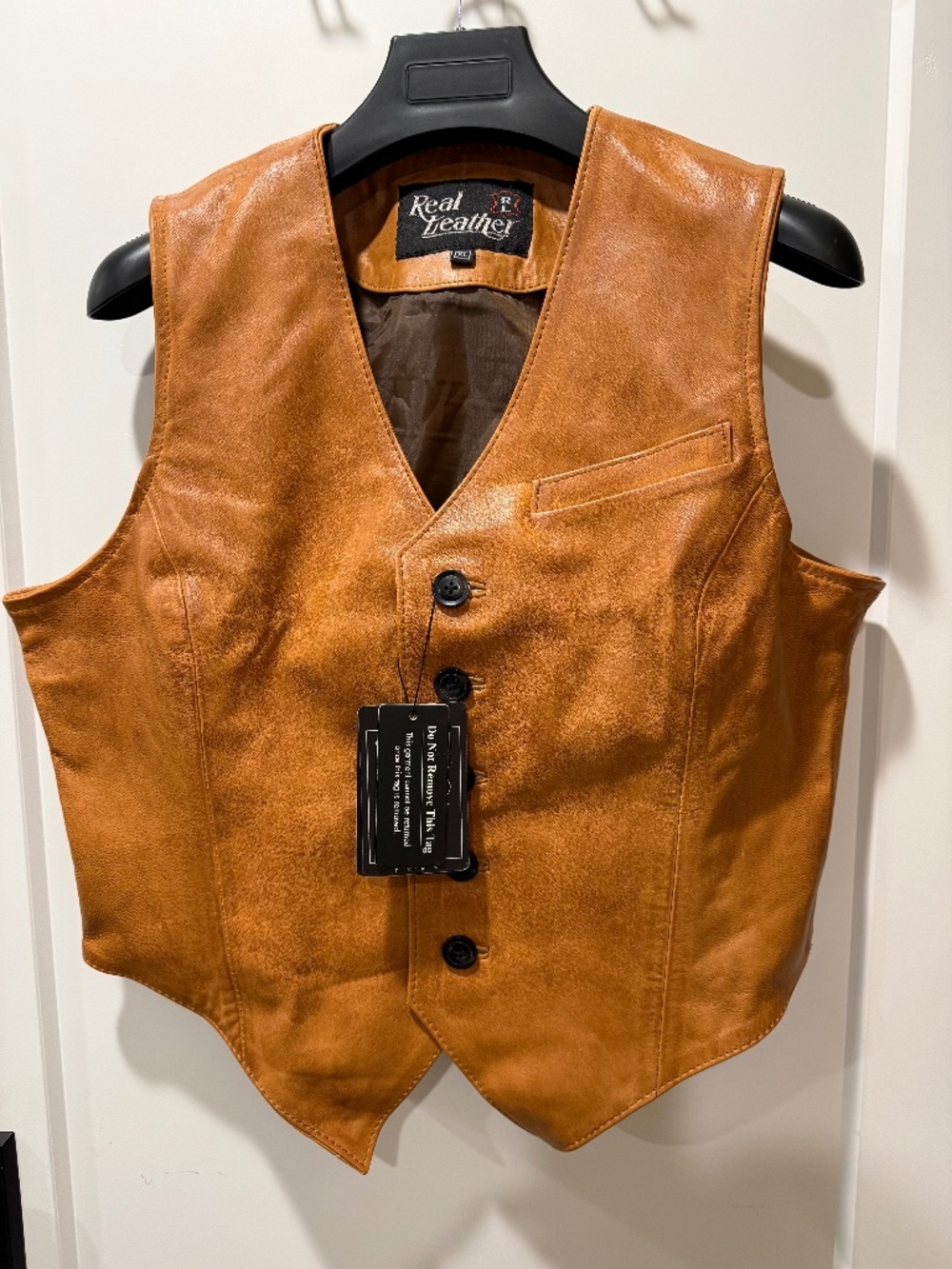 Real Leather brand gold vest in size XL